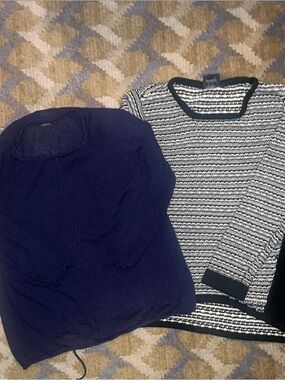 Classic Navy and Black-White Sweater Duo - Women's Sweatshirts & Hoodies